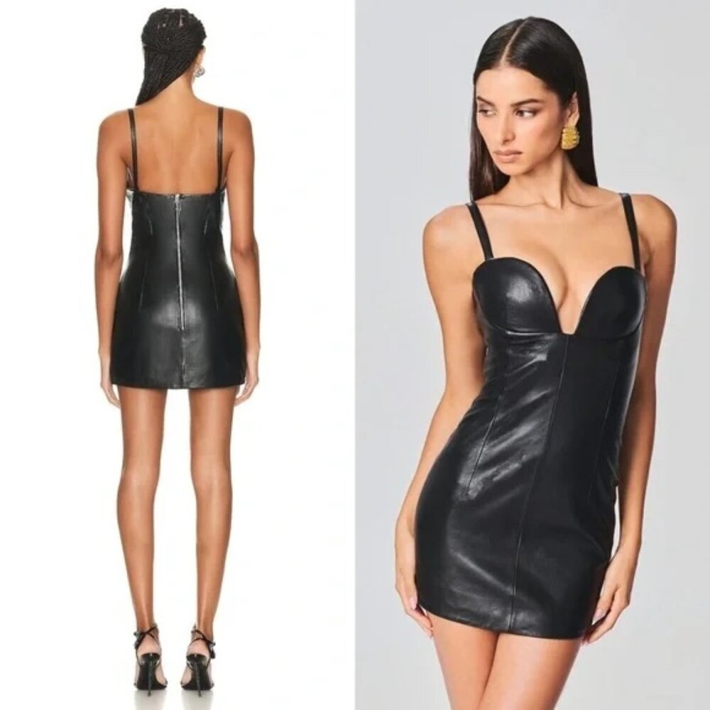 Retrofête Phoebe Leather Mini Dress – NWT, Size S